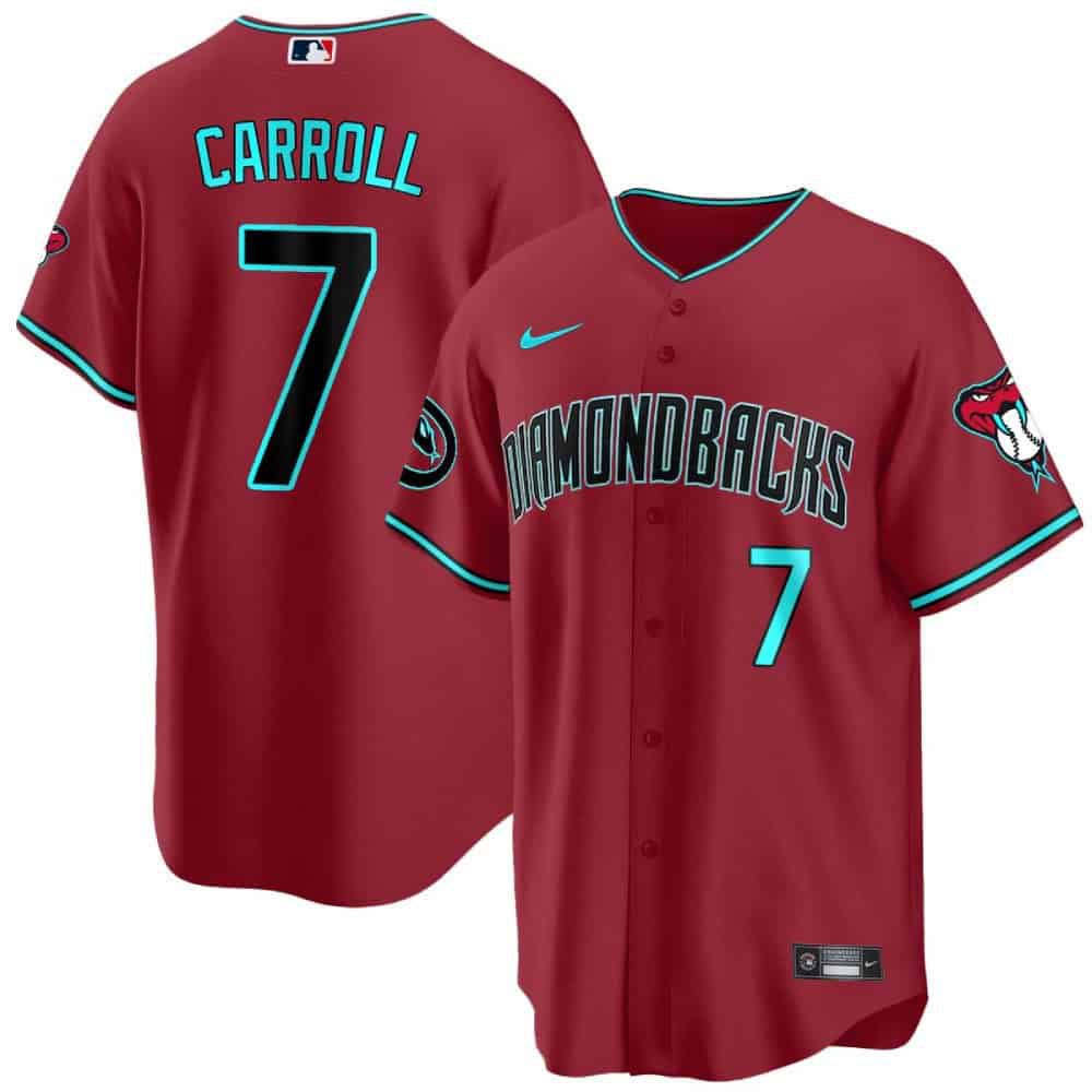 Men Arizona Diamondback #7 Carroll Red 2024 Nike Cool Base MLB Jersey->arizona diamondback->MLB Jersey